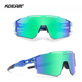 Polarised Sports Sunglasses for Men Womens Polarized Cycling Sunglasses UV400 Protection TR90 Superlight Frame Glasses for Driving, Fishing, Bike (Green)