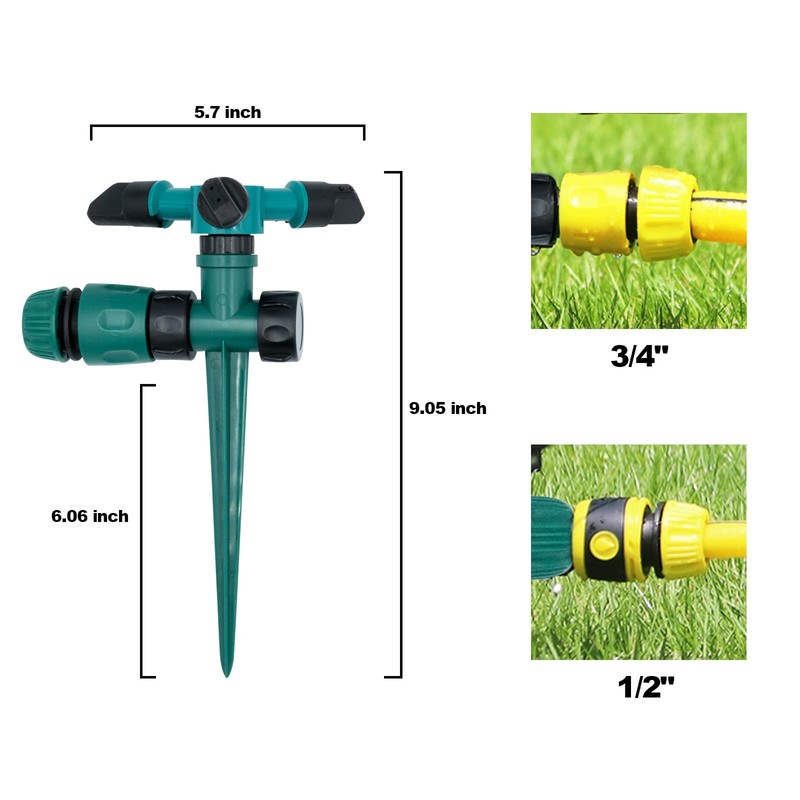 Garden Sprinklers, 2pcs Automatic 360° Rotating Lawn Sprinkler, Large Coverage