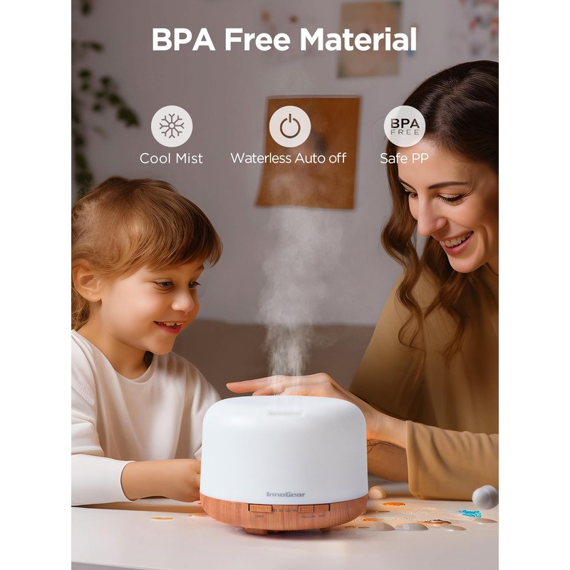 InnoGear 500ml Essential Oil Diffuser with Remote Control, Premium Ultrasonic