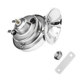 Sylvil 300DB Super Loud Car Horn, 12V Waterproof Durable Auto Air Electric Snail Horn, Vehicle Air Horn Replacement for Motorcycle, Truck, Bike, Boat, Universal Car Accessories (Silver)