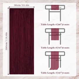 Table Runner Cheesecloth 10 FT Boho Rustic Table Runner Gauze Table Runner for Wedding Spring Decor Cheese Cloth Table Runner for Baby Shower Birthday Home Decor (Wine Red, 3 Pack)