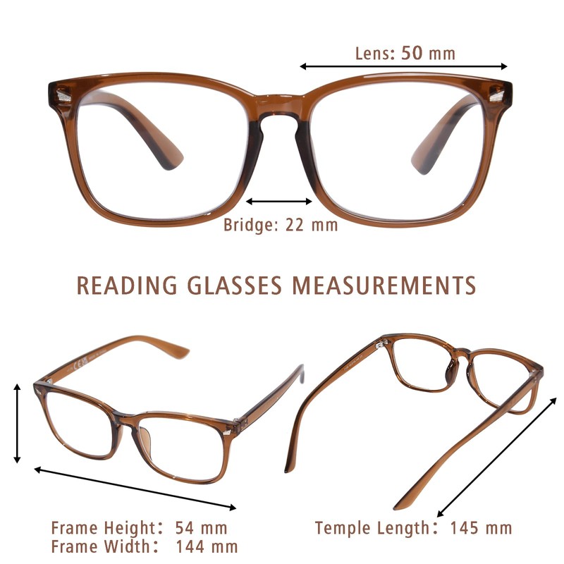 OPTOFENDY Progressive Multifocal Reading Glasses for Men Women, Anti Glare/Eyestrain