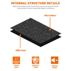 Savadicar GT-2 Shifter Storage Box with Microfibers, American Flag Gear Shift Tray, Center Console Organizer for 2018-2024 Jeep Wrangler JL JLU 4XE & Gladiator JT, Interior Accessories, Black,1 PC