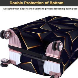FANSU Elastic Suitcase Cover, Suitcase Protective Cover, Cyberpunk Style Travel Suitcase Protective Cover with Zip, Elastane, Washable Luggage Cover - 18 to 32 Inches (M (22-25 inches), Triangle)