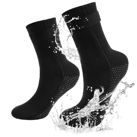 Ahaimy Neoprene socks, diving shoes, beach socks, beach volleyball socks, waterproof socks, swimming socks, neoprene socks, ice bathing, for snorkelling, surfing, sailing, universal women, men, black