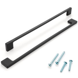 ASKANO 1 Pack 11-5/16 Inch Hole Centers, Matte Black Cabinet Pulls Black Cabinet Handles Black Kitchen Hardware for Cabinets ZP2205 Drawer Bedroom Dresser Bathroom Vanity Cupboard Closet
