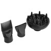 3Pcs Multifunction Blow Dry Nozzle Set Black Plastic Cordless Includes