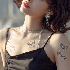 Samcos Butterfly Love 3 Piece Set of 20 Cute Tattoo Realistic Body Stickers Waterproof Long Lasting Tattoo Free Hand Ink Tattoo Men Women (Style 6)