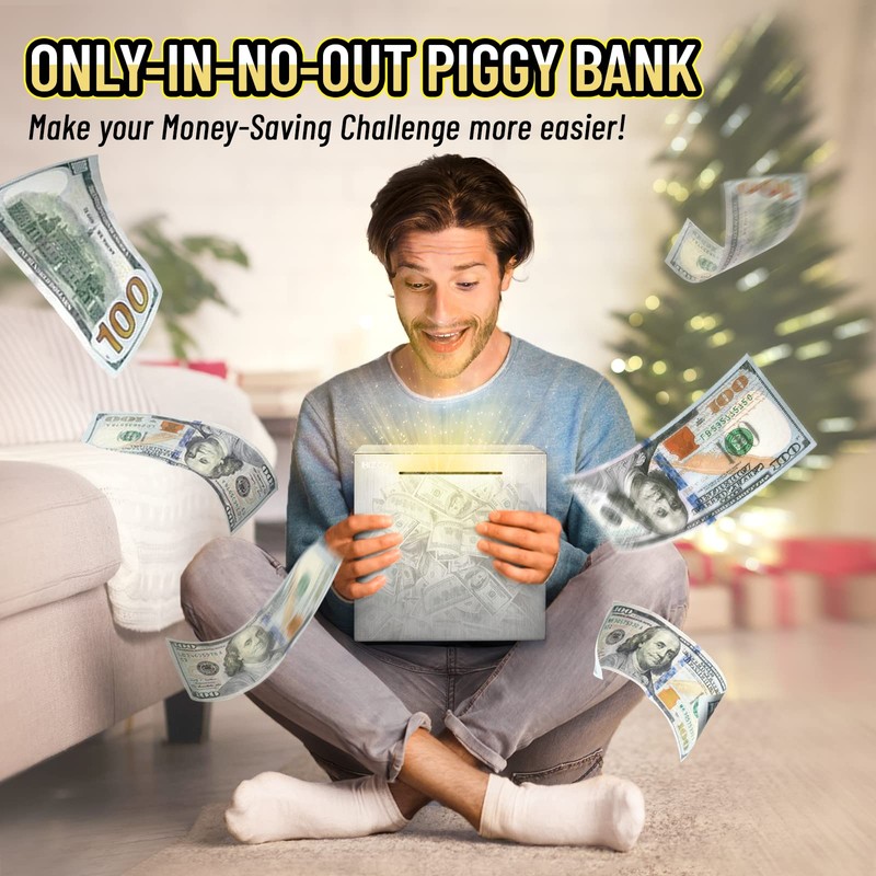 hizgo Piggy Bank for Adults Stainless Steel Savings Bank to