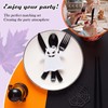 25 Set Black Halloween Cutlery Set with Felt Twist Tie,