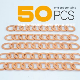 M-CUBED, 50 juntas de tapón de drenaje de aceite M14, arandela de aplastamiento de cobre, anillo de sellado de 14 mm x 20 mm x 1,5 mm