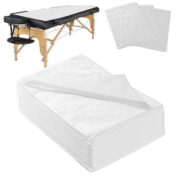 Thick Spa Bed Sheets Disposable,Breathable Massage Table Sheets-Non Woven Fabric for SPA Tattoo Massage Table,31" x 70" White