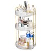 GTI 360° Rotating Makeup Organizer, 3 Tier Large Capacity Perfume Cosmetics Skincare Vanity Organizers,Bathroom Counter Organizer, Dresser Spinning Countertop Organizer and Storage for Women (Clear)