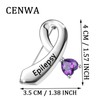 CENWA Epilepsy Disease Purple Ribbon Brooch Pin Epilepsy Awareness Gift
