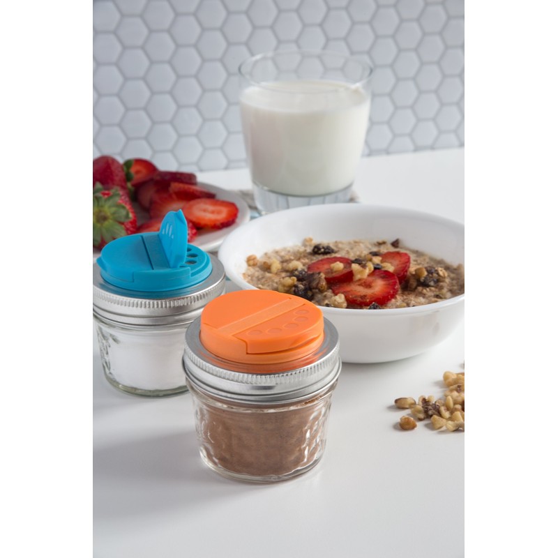 Jarware Spice Lids for Regular Mouth Mason Jars, Set of