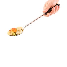 Met Lux 15 Inch x 2.75 Inch Serving Spoon, 1 Perforated Catering Spoon - Polished Finish, Dishwasher-Safe, Silver Stainless Steel Buffet Spoon, Serving Utensil For Parties, Catering, Banquets