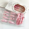 Shimmerz 24 Pieces Long Stiletto Sticker Nails French Tip Pink