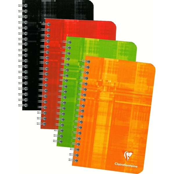 Clairefontaine Wirebound Notebook - Ruled 90 sheets - 4 1/4 x 6 3/4 - Sold Individually (Assorted Cover Color Chosen at Random)
