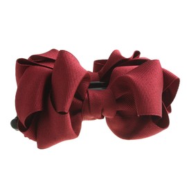 Vingtaine H-503-WI Voluminous Ribbon Banana Clip, Grosgrain, Hair Clip, Hair Accessory, Wine