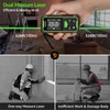 Huepar Dual Laser Measuring Tool, 656Ft Green-Beam Bilateral Digital Laser