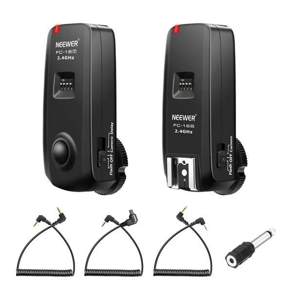 Neewer FC-16 3-IN-1 2.4GHz Wireless Flash Trigger with Remote Shutter Compatible with Canon Rebel T3 XS T4i T3i T2i Xsi EOS 1100D Mark IV 1D Mark III 5D Mark III 5D Mark II 50D 40D