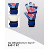 JAKO Unisex River Basic RC Goalkeeper Gloves, Navy/SkyBlue/Coral, 5