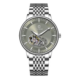 GLENAW Open Heart Automatic Watches for Men Tourbillon Luxury Self Winding Luminous Men's Dress Wrist Watch