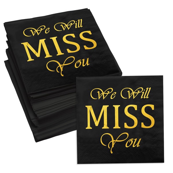 Apriciti We Will Miss You Farewell Cocktail Napkins, 100 Pack