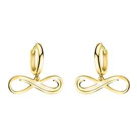 SOFIA MILANI - Women's Earrings 925 Silver - Infinity Hoop Earrings, Yellow Gold, No Gemstone