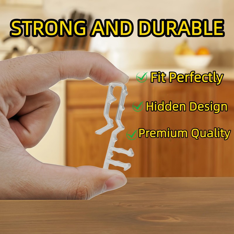 12 pcs 2-1/8 inch Hidden Channel Valance Clips, Clear Plastic