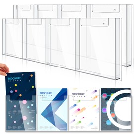 Sherr 1 Pc Clear Acrylic Hanging Brochure Holder Wall Mount Flyer Display Organizer Magazine Rack Suitable for 8.5x11 Inch Literature Pamphlet