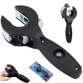 Ratcheting Tubing Cutter Heavy Duty Adjustable Pipe Cutting Tool with Replaceable Alloy Steel Blade for Copper Aluminum Iron Stainless Steel Conduit Plumbing HVAC Work (Black, 5/16" to 1-1/8")
