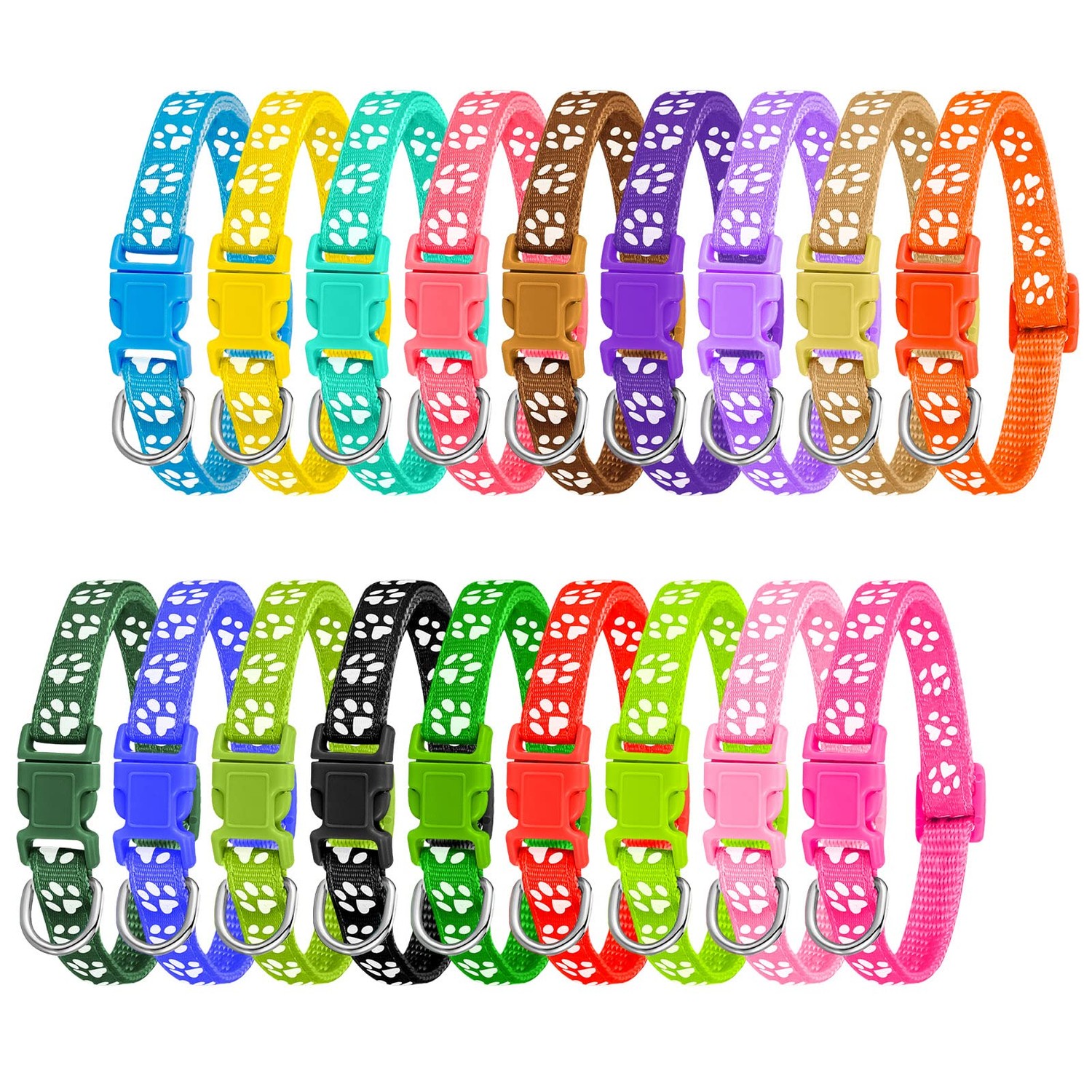 BOUMUSOE 18 Pcs Puppy Collars for Litter Adjustable Puppy Whelping ...