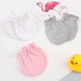DRESHOW Newborn Baby Mittens Toddler Gloves No Scratches Mittens Cotton Gloves for 0-6 Months, 6 Sets Baby Mittens Mt02-05
