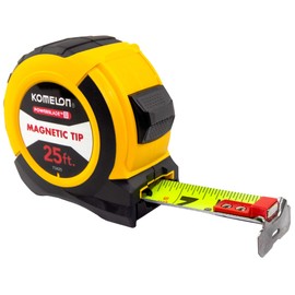 Komelon 73425; 25' x 1.06" Magnetic Powerblade II Tape Measure, Black/Yellow, Small
