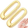 Winsyison 2pcs 18K Gold Plated Oval Necklace Connector, Brass Wedding