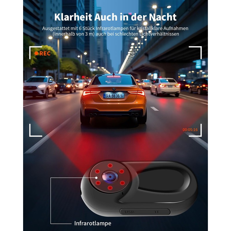 UYIKOO Action Cam, Mini Sports Camera with 0.85 Inch Display,