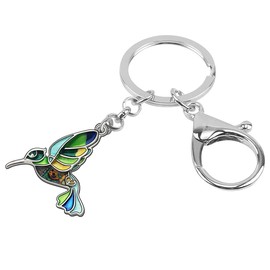 DALANE Enamel Alloy Keyring Hummingbird Birds Bag Car Key Ring Jewellery Gifts for Women Girls Decoration (Green), Green