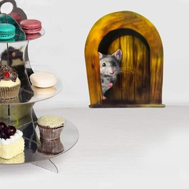 5pc Interesting Scaredy Mice Mouse Hole 3D Wall Sticker Realistic Decor Decal, Kids Room, Classroom, Home, Bedroom, Bookcase, Mice and Men, Children, Adorable