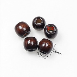 Gotetiso Wooden Beads for Threading Large Hole 400 Pieces Beads Macrame Wooden Beads Wooden Balls with Hole Wooden Beads Hole Oval Wooden Beads Spacer Beads Craft Beads DIY 4 Colours