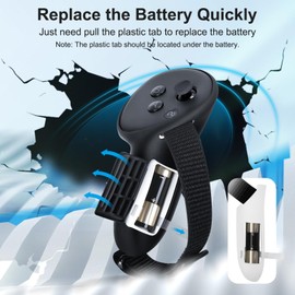 ODGG Upgraded Controller Grips Cover Compatible with Meta Quest 3S / Meta Quest 3 Accessories, with Battery Opening Cover and Adjustable Knuckle Straps Protector