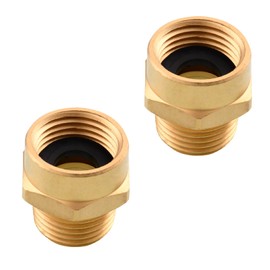 Tecmolog 2 Pcs BSP to NPT Adapter Brass G1/2 Female Thread to 1/2 NPT Male Thread Connector Converter Fittings, SBA037-2