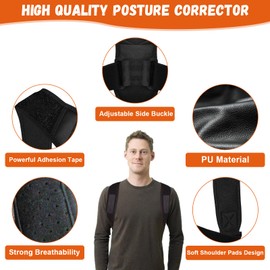EUIEUT Schultergurt Haltungskorrektur für Damen und Herren Haltungskorrektor Rücken Geradehalter Haltungstrainer verstellbar Rückentrainer Schultergurt Rückengürtel für Rücken Nacken und Schultern