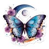 PopArt Butterfly Moon Flowers Sticker Decal