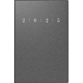 rido/idé Pocket Diary Model Partner/Industrie I (2025), 2 Pages = 1 Week, A7, 224 Pages, Plastic Cover Reflection, Anthracite