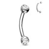 COCHARM G23 Solid Titanium 14G Belly Button Rings CZ Cute