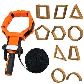 FAMKIT Woodworking Strap Clamp Adjustable Ratchet Band Clamp Miter Mitre Vise Tool for Cabinets, Drawers, Barrels