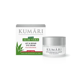 Lift & Repair Eye Cream with Aloe Vera + Edelweiss Moisturises & Smooths Wrinkles - Anti-Ageing Eye Cream with 70% Undiluted Organic Aloe Vera Plant Juice (15 ml)