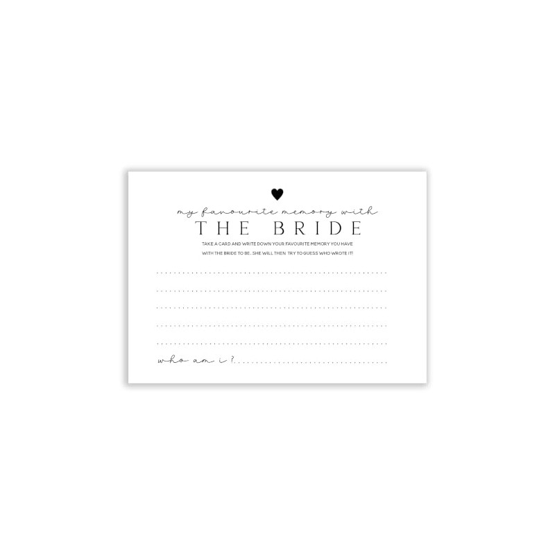 The Little Party Company Favourite Memory with the Bride Game