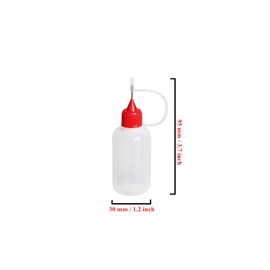 30 Pcs 30ml Precision Tip Applicator Bottles – 30 Translucent Bottles and 30 Colored Tips, Come with 5 Pcs Mini Funnel for DIY Quilling Craft, Acrylic Painting